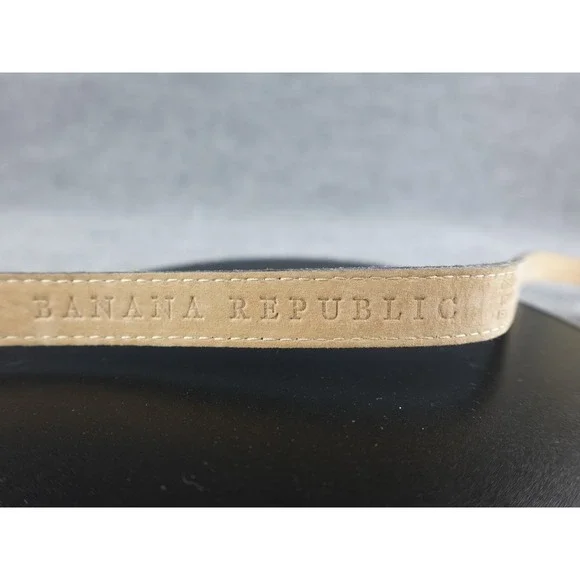 Banana Republic‎ Black Embossed Leather Oval Buckle Belt Size S